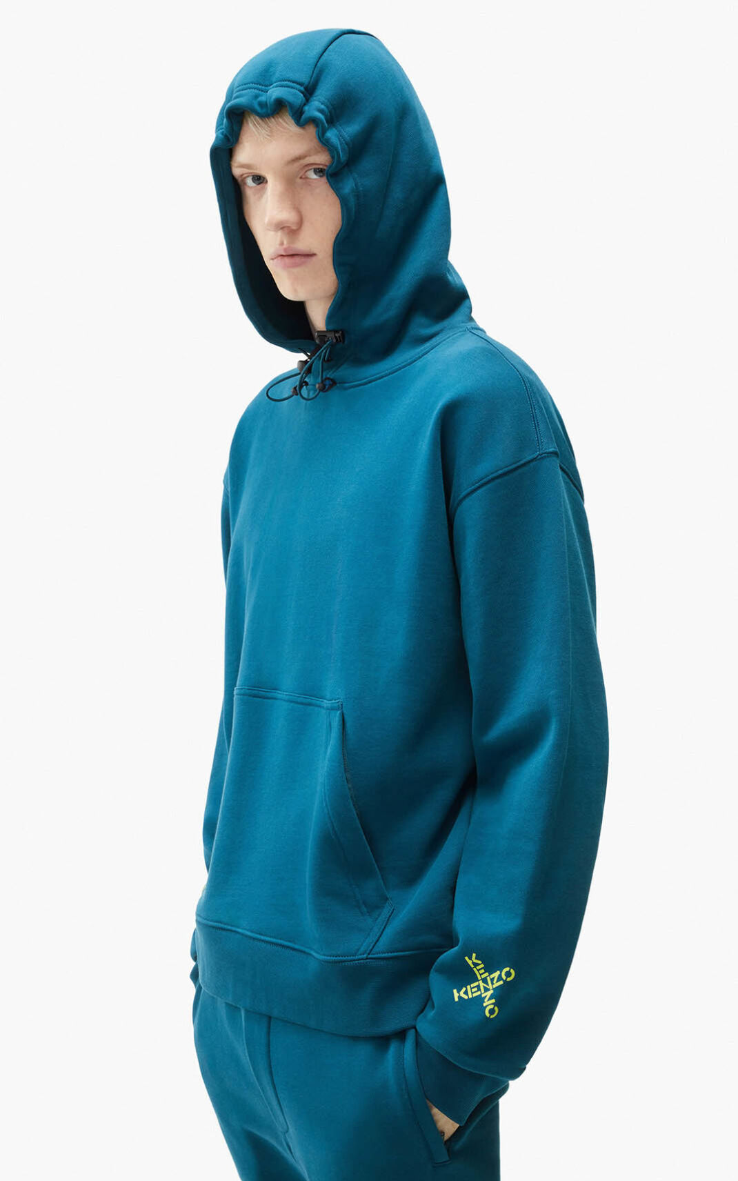 Sweat A Capuche Kenzo Homme Sport Triple X Bleu Foncé PEOJG-9340